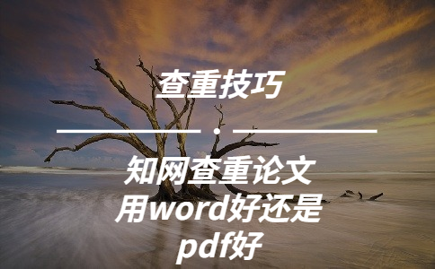 知網(wǎng)查重論文用word好還是pdf好