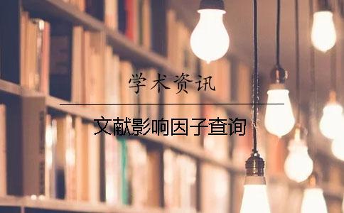 文獻(xiàn)影響因子查詢