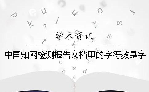 中國知網(wǎng)檢測報(bào)告文檔里的字符數(shù)是字符還是字符數(shù)