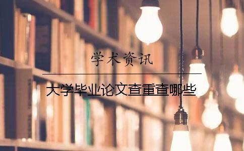 大學畢業(yè)論文查重查哪些